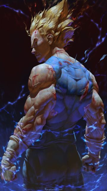 Vegeta, Muscular, Super Saiyan Blue, 5K