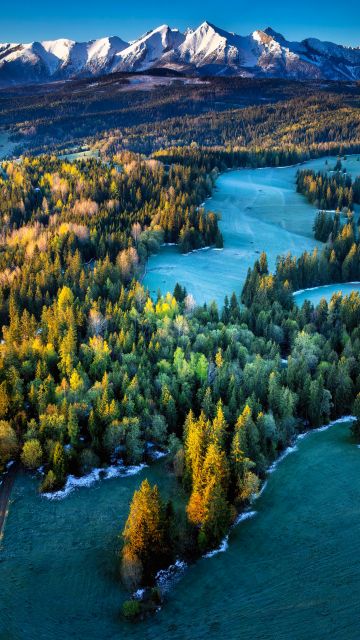 Poland, Landscape, Tatra Mountains, Mountain range, Green Forest, Pine trees, Morning light, Scenic, 5K