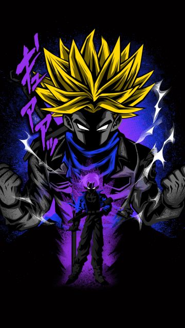 Son Goku, Dragon Ball Z, Anime series, Black background, AMOLED, 5K, 8K