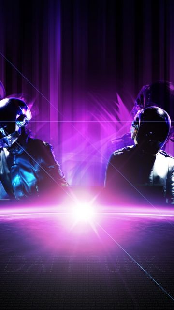 Daft Punk, Live concert, Electronic music duo, Purple, Neon