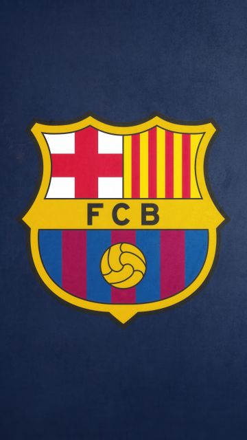 FCB, Navy blue background, FC Barcelona, Crest, 5K