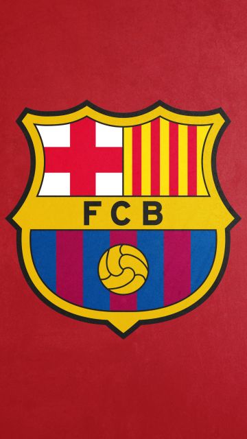 FCB, Red background, FC Barcelona, Crest