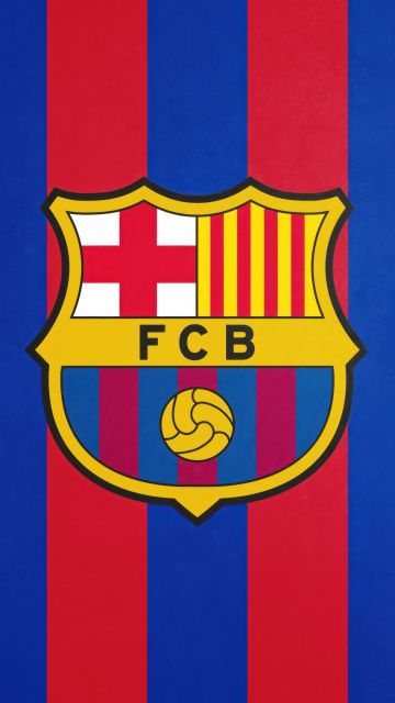 FCB Logo, Blue background, 5K, Crest, FC Barcelona