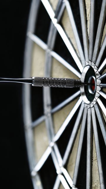 Dartboard, Target, Black background, 5K