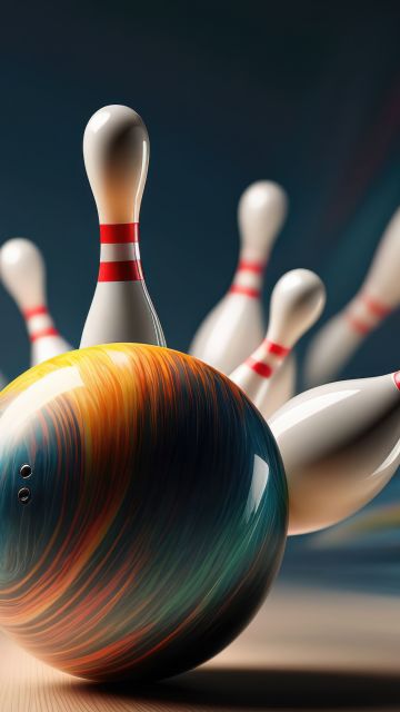 Bowling, 5K, AI art, Bowling ball, Bowling pins