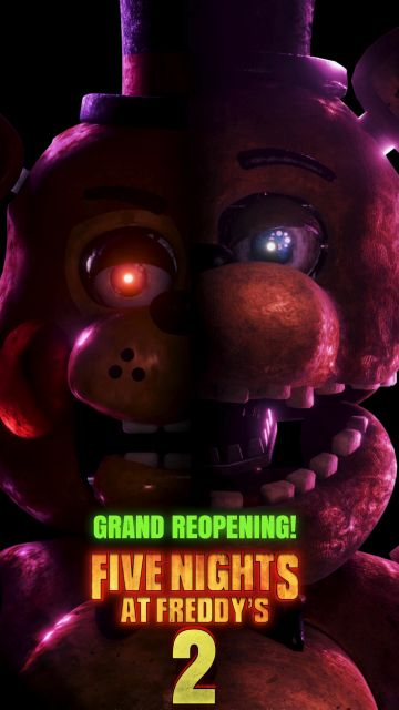 Toy Freddy, Withered Freddy, Five Nights at Freddy's 2, 8K, Black background, 5K, Freddy Fazbear, Freddy (FANF), 2025 Movies