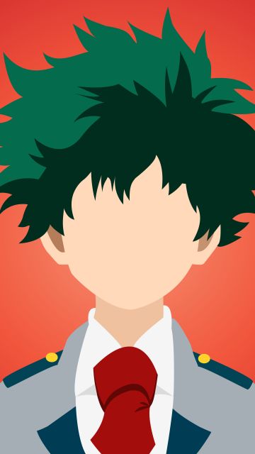 Izuku Midoriya, Faceless, Illustration, Orange background, My Hero Academia, 5K, 8K 10K