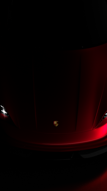 Porsche Taycan, Red aesthetic, Dark background, Dark red