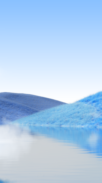 Landscape, Blue aesthetic, Daytime, Surrealism, Calm, Bright, Microsoft Design, Reflection