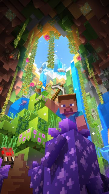 Minecraft: Bedrock Edition, Game Art, Minecraft, 5K, Colorful