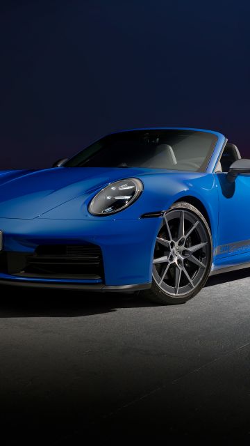 Porsche 911 Carrera T Cabriolet, 2024, 5K, Dark background