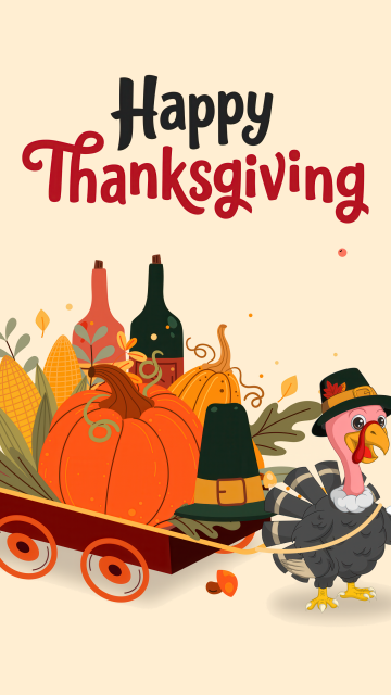 Happy Thanksgiving, Turkey, Illustration, 5K, Autumn background