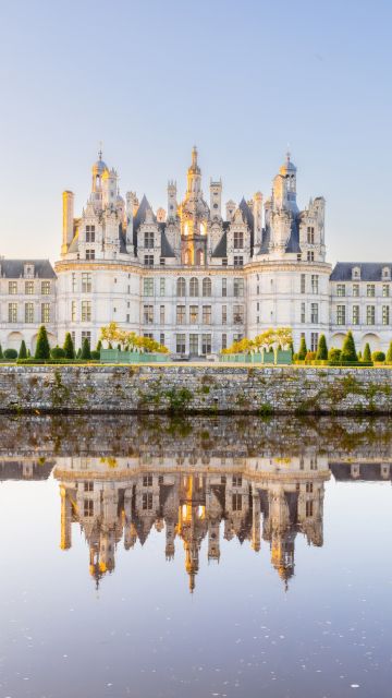 Chambord Castle, France, Ancient architecture, Loire Valley, 5K, Reflection, Daytime