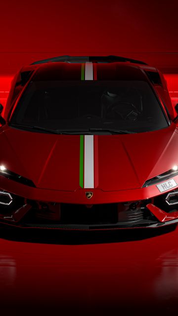 Lamborghini Temerario, Red aesthetic, 5K