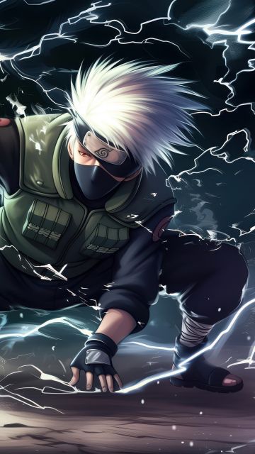 Kakashi Hatake, Artwork, AI art, Naruto, 5K