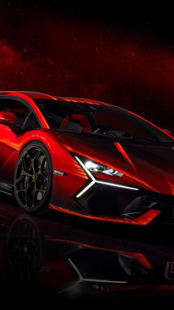 Lamborghini Revuelto Opera Unica, 10K, Red background, 8K, 5K