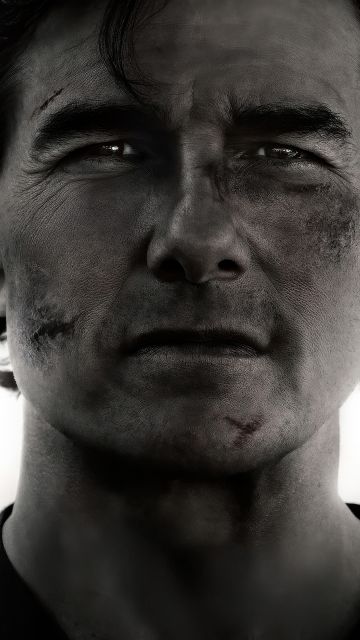 Mission: Impossible - The Final Reckoning, 2025 Movies, Tom Cruise as Ethan Hunt, 5K, Monochrome, Black and White