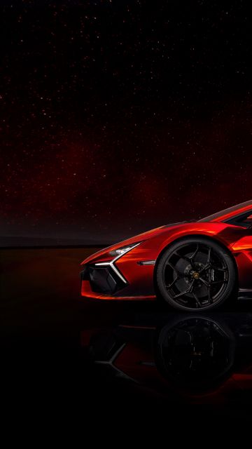 Lamborghini Revuelto Opera Unica, Red background, 8K, 5K