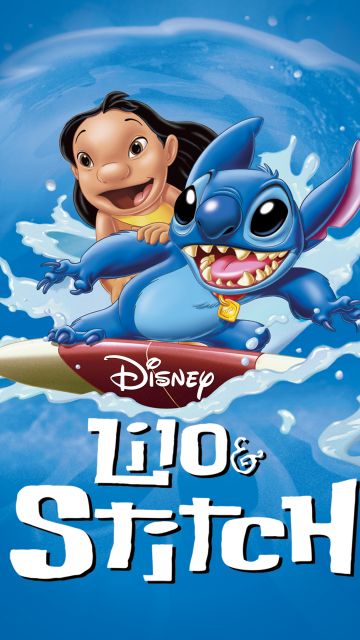 Lilo & Stitch, Movie poster, Blue background, 5K, Animation movies, Disney Animation