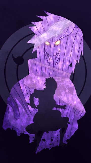 Sasuke Uchiha, Susanoo mode, Purple aesthetic, Purple background, Dark purple, 5K, Naruto, Mangekyo Sharingan