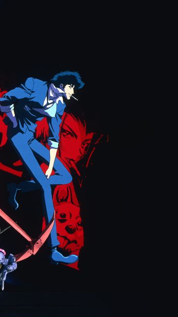 Cowboy Bebop, Dark background, Faye Valentine, Spike Spiegel, 5K