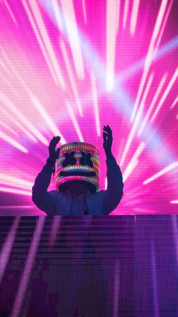 Marshmello, Neon, Live concert, American DJ, LED lighting