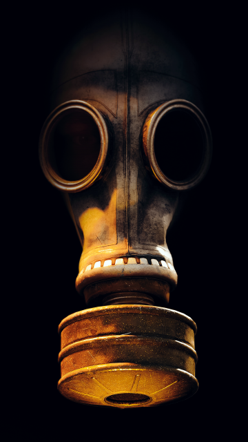 STALKER 2, Gas mask, Dark background, 5K