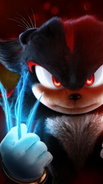 Sonic the Hedgehog 3, Shadow, 5K, 2024 Movies, Dark background, Shadow the Hedgehog