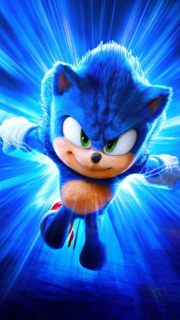 Sonic the Hedgehog 3, Blue aesthetic, 2024 Movies, 5K, 8K, Blue background