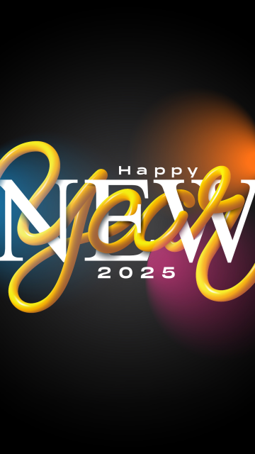 Happy New Year 2025, Dark background, 5K, 2025 New Year, Typography