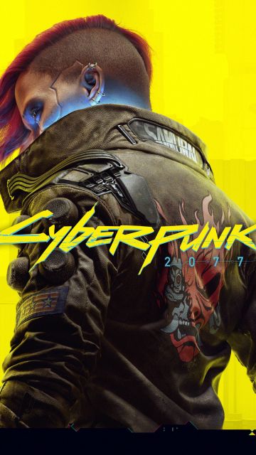 Cyberpunk 2077, Cover Art, Female V, Yellow background