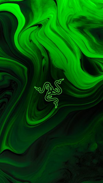 Razer, Green abstract, Green background, Abstract background