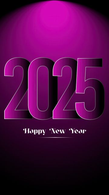 2025 New Year, Purple background, 5K