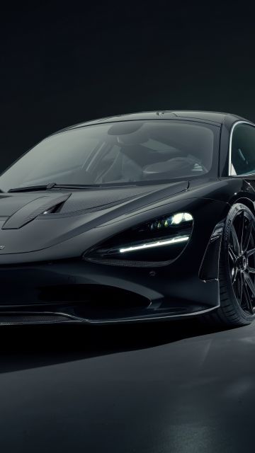 Novitec McLaren 750S, 2024, 5K, Black cars, Dark aesthetic, Dark background