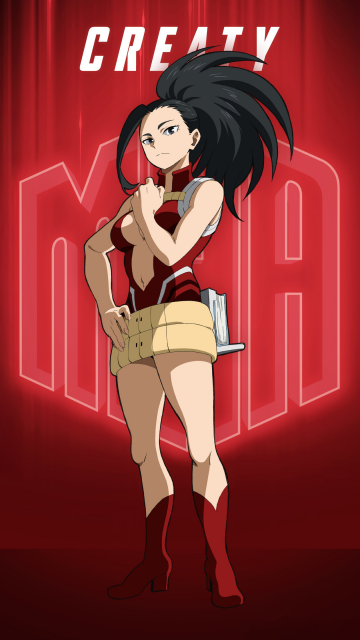 Momo Yaoyorozu, My Hero Academia, Season 7, 5K, Red background