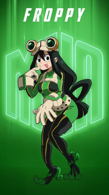 Tsuyu Asui (Froppy), My Hero Academia, Season 7, 5K, Green background