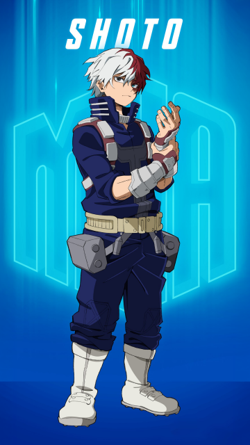 My Hero Academia, Shoto Todoroki, Season 7, 5K, Blue background