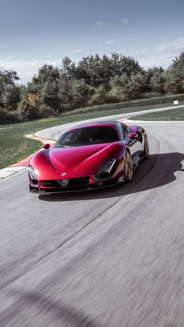 Alfa Romeo 33 Stradale, Race track, 5K, Racing cars, Red cars