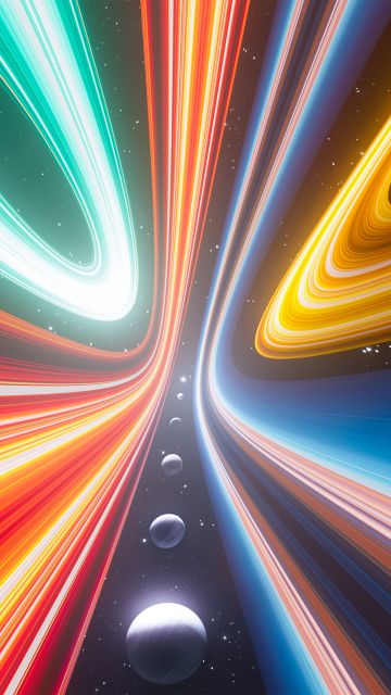 Vibrant, Cosmic scene, Light Streaks, Futuristic, Planets, Galaxy, Warp, Multicolor, Celestial, Colorful space, 5K, Stars, Aesthetic, Infinity, Motion, Dynamic, Bright, Radiant, Universe, Illumination, Neon, Velocity