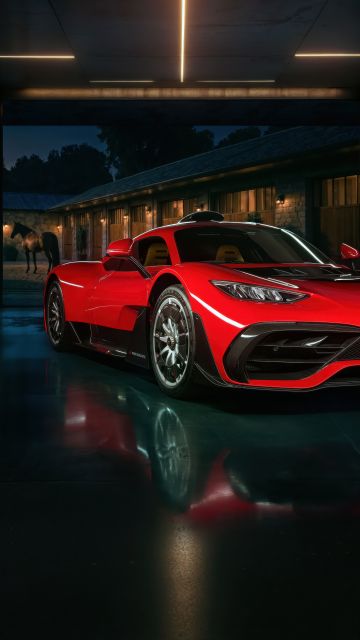 Mercedes-AMG ONE, Red cars, Plug-In Hybrid, Hybrid sports car, 5K