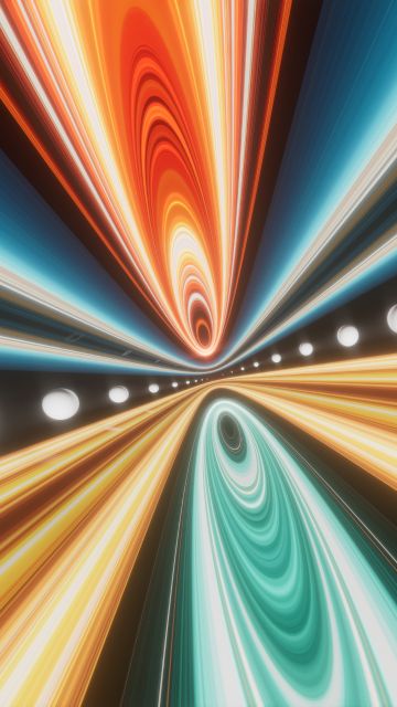 Futuristic, Light streaks, Dynamic, Symmetry, Vanishing point, Neon colors, Energy, Cosmic phenomena, Abstract design, Warp, Light effects, 5K, Infinity, Motion, Dynamic, Bright, Radiant, Universe, Illumination, Velocity