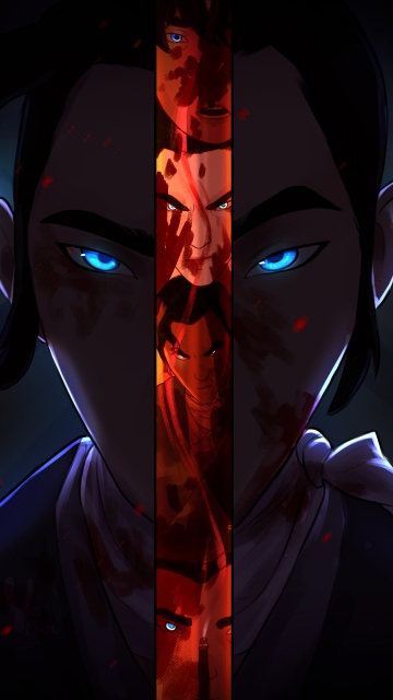 Blue Eye Samurai, Mizu, Dark background, 5K