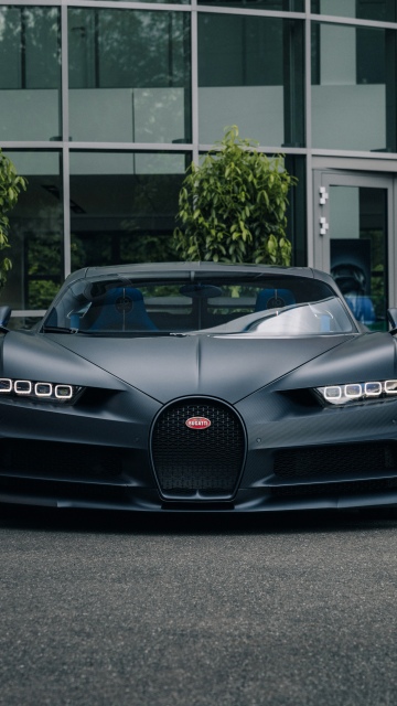 Matte black, Bugatti Chiron Sport, Sports cars, Urban