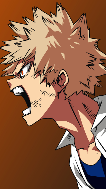 My Hero Academia, Katsuki Bakugo, Brown background, 5K