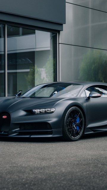 Bugatti Chiron Sport, Matte black, Sports cars, Urban