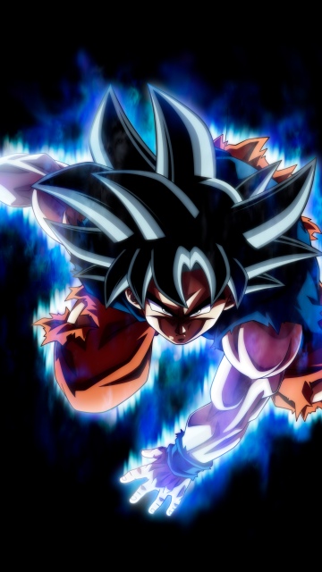 Ultra Instinct Goku, 12K, AMOLED, Dragon Ball Super, 5K, 8K, 10K, Black background