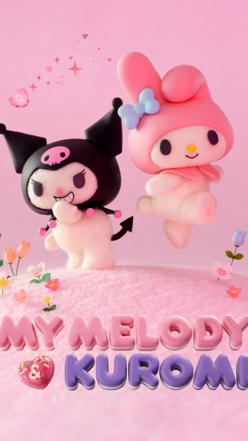 My Melody & Kuromi, Netflix series, Kuromi, My Melody, Pink aesthetic, Pink background, Baby pink, Pastel, Sanrio