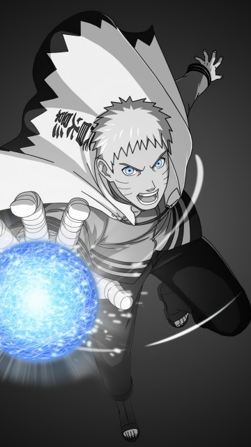 Naruto Rasengan, Dark background, Naruto Uzumaki, 5K, Dark theme