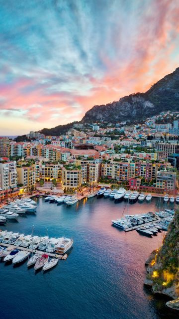 Monte Carlo, Monaco, Yacht, Harbor, Boats, Clouds, Sky view, Waterfront, 5K, 8K