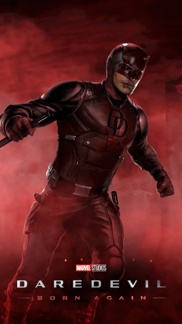 Daredevil: Born Again, Charlie Cox, Matt Murdock, Red aesthetic, Red background, 5K, 2025 series